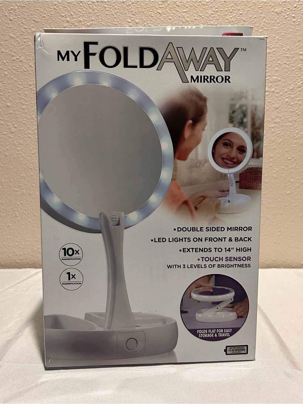 LED Double-Sided Vanity Mirror - White